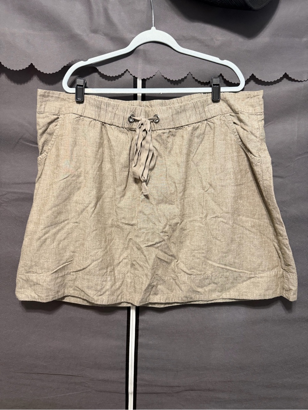 Eileen Fisher linen tie waist skirt